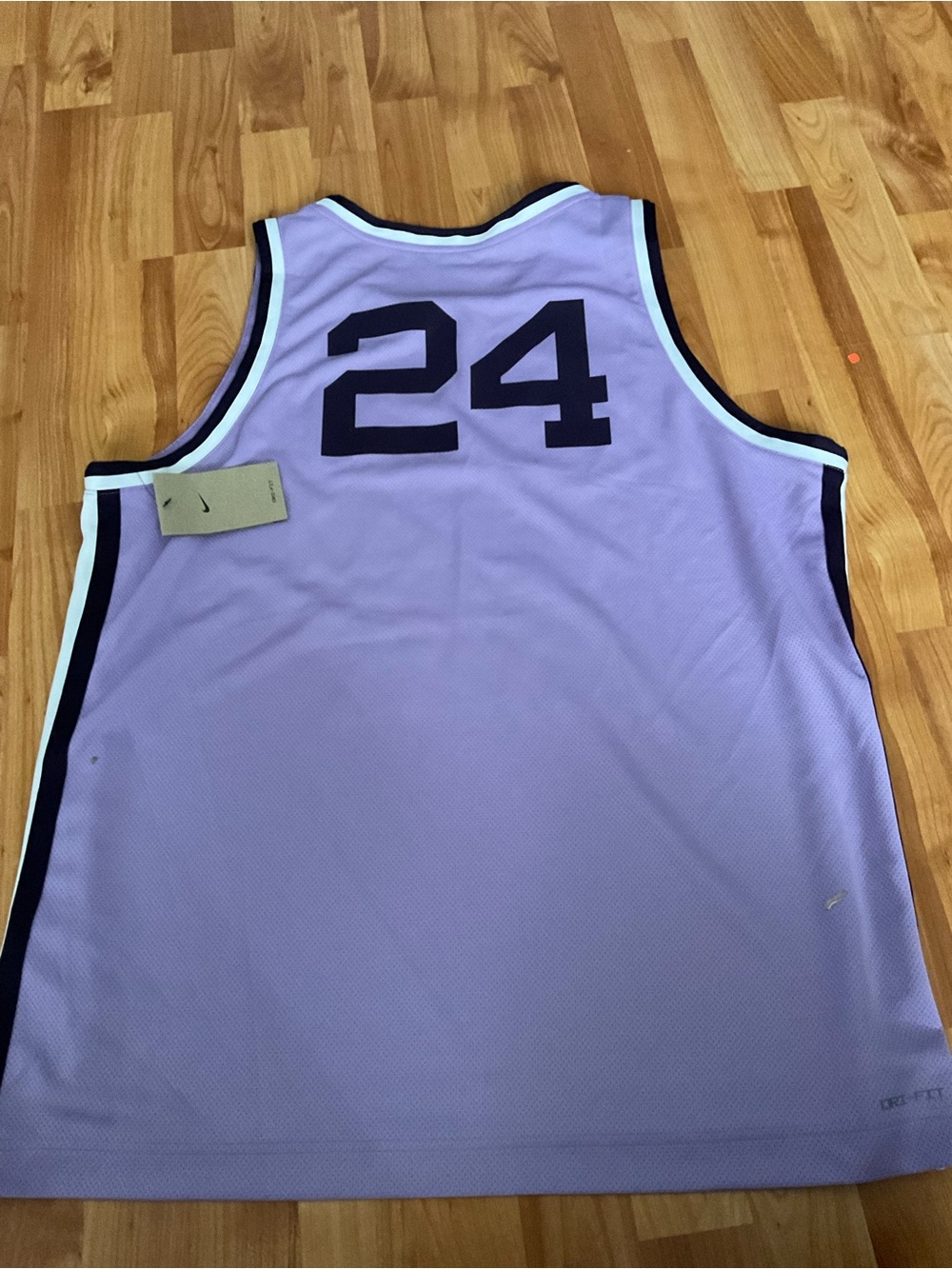 Nike Men's Lavender Basketball Jersey with Navy Number 24